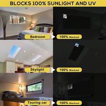 1pcs Easy-Install Blackout Curtains For Bedroom - Portable, Cut-To-Fit Shades In Multiple Sizes- Perfect For Dorms & Travel, Temporary Blackout Blinds, Window Free, Stick On RV Screens, RV Curtains - 黑色 魔鬼氈款 - 查看 7