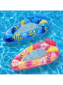 1pc Inflatable Water Drop Mesh Net Leaf Lounger Float, Thick PVC Backrest Floating Chair, Suitable For Holiday, Beach, Swimming Pool, Party - Multicolor - View 3