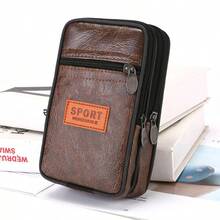 1pc Leather Belt Bag, Horizontal & Vertical Phone Waist Bag, Coin Purse Waist Pack, Sports Waist Bag, Faux Leather Material, Holiday Gift - Brown - View 8