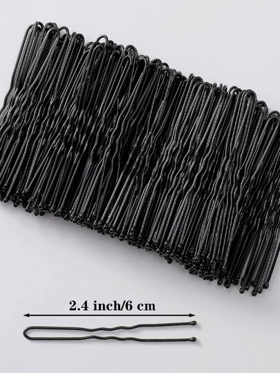 200pcs Women's Black Simple Solid Color U-Shaped Hairpins Girls 's Hair Accessories Black Hair Slides Hairpin Small Black Clip Headdress Hairpin Broken Hair Side Clip Wave Rigid Clip Female U-Shaped Fixed Hairpin Hair Clips Claw Clips Hair Barrettes, School Stuff
