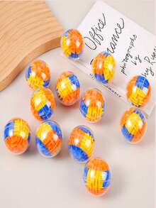 Juego de 6 piezas/12 piezas de Rompecabezas de bola de laberinto 3D mini, juego de ingenio de bola de laberinto, juguete de bola rodante, rompecabezas de cubo de laberinto, juguete para entusiastas de los juegos, regalo para fiestas de Halloween - Multicolor - Ver 10