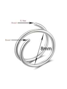 5Pcs Women's Bilayer Piercing Nose Ring Lip Ring Stainless Steel Piercing Nose Ring Body Jewelry