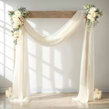 1 pièce Drapé d'arche de mariage en tissu tulle blanc transparent, rideau tulle pour fond de cérémonie de mariage, fête d'anniversaire, décoration de plafond