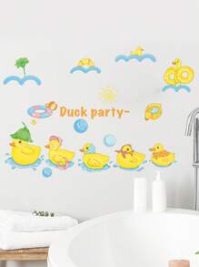 1pc 3D Cartoon Duck Toilet Lid Decal Cartoon Duck Pattern Wall Sticker PVC Self-Adhesive Duckling Toilet Sticker Waterproof Stickers Wall Decal Vinyl Decal For Home Decorations Spring Decoration Items Refresh Your Home Stickers Festival Decoration Stickers Gifts Birthday Graduation Bathroom Decor Fall Decor Bathroom Accessories