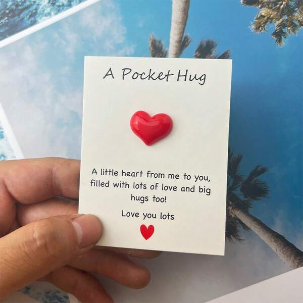 1pc Creative Fashion DIY Heart Pocket Hug Greeting Card, Holiday Card, Encouragement Card, Desktop Decor, Love Gift, For Teachers, Classmates, Family, Friends, Couples, Suitable For Various Festivals, Themed Parties, Birthday Parties, Team Building Gifts