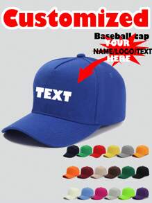 Dostosuj czapkę baseballową 1 szt. Unisex spersonalizowany i nadrukowany tekst z logo. Czapka przeciwsłoneczna Czapki sportowe Jest stylowa i prosta, ale wyjątkowa i może być używana jako prezent dla przyjaciół, członków rodziny, spersonalizowana czapka