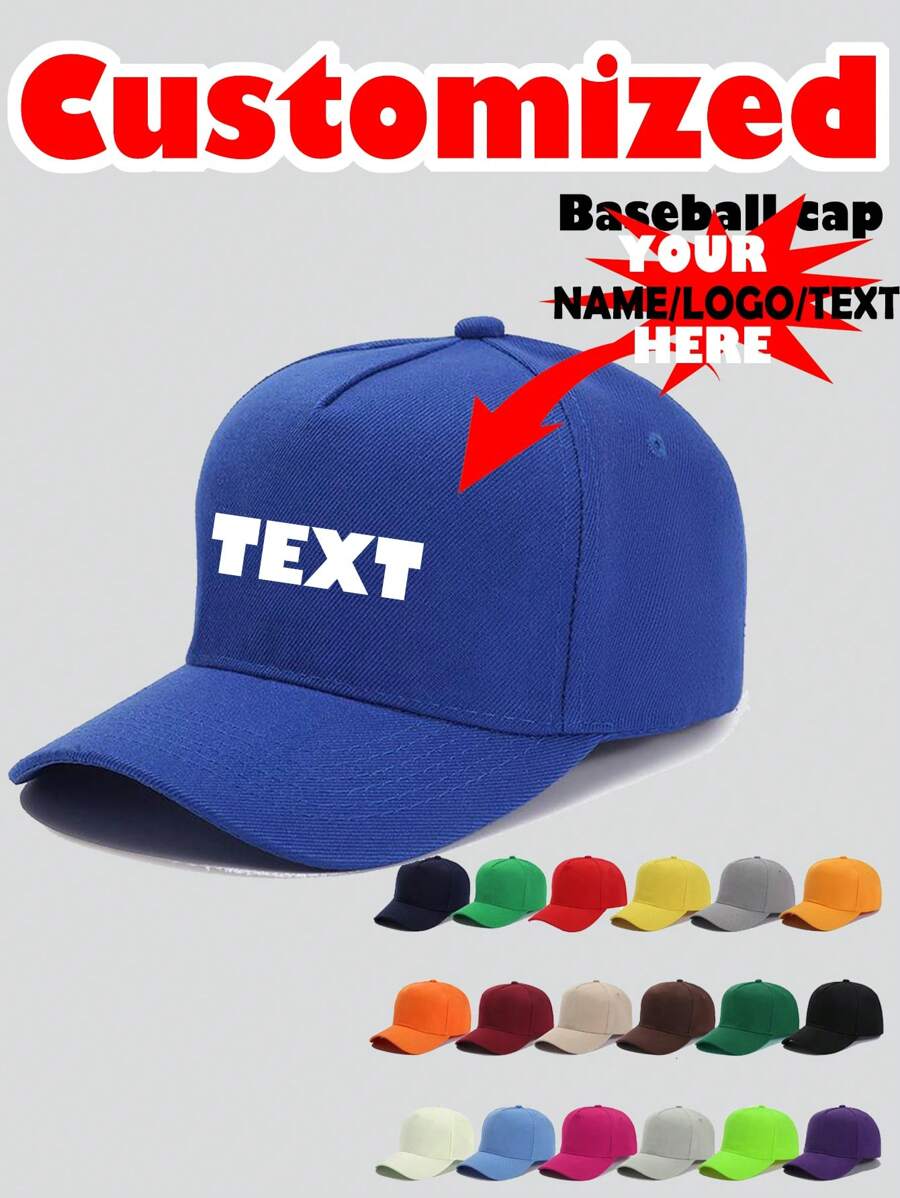 Dostosuj czapkę baseballową 1 szt. Unisex spersonalizowany i nadrukowany tekst z logo. Czapka przeciwsłoneczna Czapki sportowe Jest stylowa i prosta, ale wyjątkowa i może być używana jako prezent dla przyjaciół, członków rodziny, spersonalizowana czapka