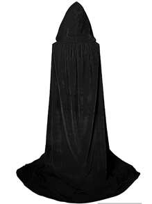 1PC Long Hooded Cloak Velvet Cape Witch Costume Cos Costume For Women Men