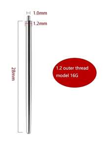 医用钢 14/16/18G 插入锥度，易于穿线，无螺纹穿孔耳环，珠宝佩戴简易工具 - 直桿引導針 - 查看 13