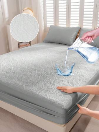 1 pezzo Lenzuolo con angoli impermeabile, biancheria da letto, lenzuola, coprimaterasso, proteggi materasso, morbido e delicato sulla pelle, lenzuola di colore unito, coprimaterasso con tasca profonda, antiscivolo, antipolvere, realizzato in tessuto morbido e traspirante, adatto a tutte le stagioni, per misure letto singolo, matrimoniale, king e queen, lavabile in lavatrice, con disegno floreale