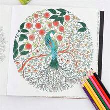 24 Pages 18.5*18.5cm Mandala Coloring Book, Adult Anti-Stress Hand-Painted Coloring Pad - Purple - View 3