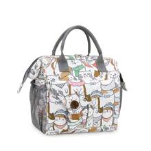 1pc Printed Insulated Lunch Bag, Portable And Waterproof For Outdoor Travel