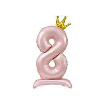 32 Inch Candy Pink Base Crown Numeral Aluminum Foil Balloon, Suitable For Birthday Party, Gathering, Wedding And Other Occasions - Pink - View 12