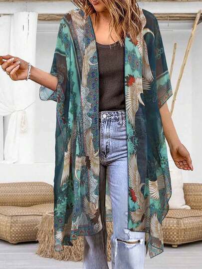 Plus Size Women's Bohemian Casual Beach Vacation Summer Cover Up