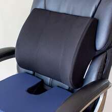Cojín de apoyo lumbar con correa para silla, para mejorar la postura y aliviar el dolor de espalda, color negro - Negro - Ver 7