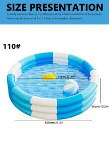 1pc Inflatable Round Swimming Pool, Blue/Pink/Yellow, Super Thick For Adults, Suitable For Outdoor, Garden, Backyard, Summer Water Party (24", 35", 39", 51", 59"), Beach Essentials, Beach Accessories, Pool Float