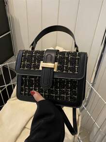 Bolso cuadrado de hombro y cruzado de moda para mujer, Colección Otoño/Invierno 2024
