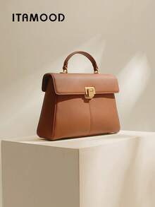 ITAMOOD Bolsas Elegantes Inspiradas em Designer, Bolsa de Ombro de Abas e Bolsa Casual de Negócios Leve, Presentes do Dia das Mães para Mulheres, Couro Legítimo de Vaca Togomotivo Vintage Luxuoso com Padrão de Seixo da Camada Superior - Multicolorido - Visão 5