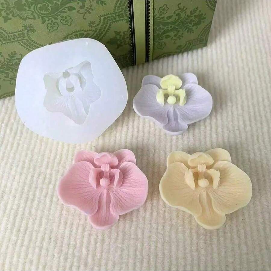 Khuôn silicon đa năng tự làm hình hoa lan bướm, dùng để tạo hương thơm và làm thạch cao thơm. - trắng - Xem 1