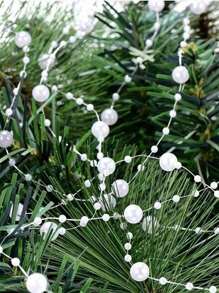 5pcs Floating Candle Vase Filler 1.4m Pearl Garland Wedding Table Decorations, Faux Pearl Beaded Plastic Chain Party Decorations, Home Decor Props Gift Birthday Graduation