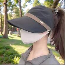 2/1 Breathable Women's Wide Brim Sun Hat, UV Protection, Ponytail Friendly, Suitable For Outdoor Travel And Vacation - Solid Color Empty Top - View 7