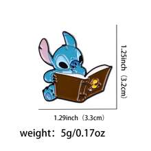 Disney 1 pièce Broche Disney Stitch, épinglette émaillée distinctive - Insigne mignon pour sacs à dos et vêtements, accessoire de broche pour vêtements, attache de sac
