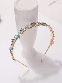 1pc Women Casual Versatile Cute Fashionable Water Drop Rhinestone Decorated Hairband