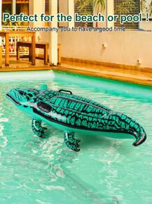 1 Stück aufblasbarer Krokodil-förmiger Sitz/Schwimmhilfe für Pool, Strand, Strandutensilien, Strandaccessoires
