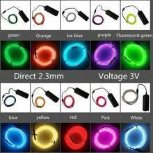 1 Pc, 9.8Ft/16.4Ft Glow EL Wire Cable LED Neon Christmas Dance Party DIY Costumes Clothing Luminous Car Light Decoration Clothes Ball Rave With Battery Drive Box