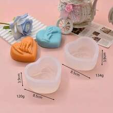 Heart-Shaped Silicone Candle Mold, Creative Design - White - View 2