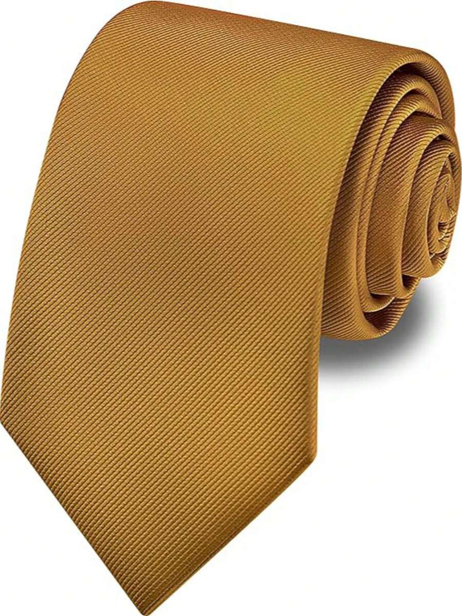 1 件男士纯色领带，斜罗纹商务正式手工领带（8 厘米宽）男士领带