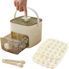 Ice Cube Tray With Lid And Bin, Ice Trays For Freezer, Flexible Ice Cube Trays,2 Packs For Freezer, 48 Pcs Ice Cube Mold With Ice Scoop For Whiskey, Cocktail, Coffee And DIY