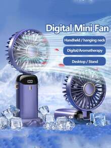 1pc Unisex Mini Handheld USB Rechargeable Fan With Phone Holder, Lanyard, Fragrance Diffuser, 5 Wind Speed Adjustable, High Capacity, Low Power Consumption, Suitable For Gift, Outdoor, Beach, Pool, Party, School, Office, Daily Use,Spring Summer Picks,Brides Maid Gifts,Room,Bedroom Deccor,Bedroom Deccor,Beach,Travel,For Men,For Women,Vacation - Multicolor - View 3
