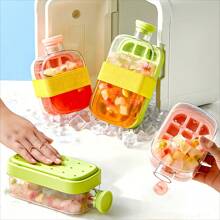 Ice Water Cup With Straw: Ice Cube Cup - No Need To Share Ice Cubes With Others. Just Press To Remove The Ice Cubes. Perfect For Families And Pool Parties. It Can Enable You To Enjoy Summer Frozen Beverages Better. Household Ice-Making Molds.