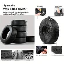 Foldable Car Spare Tire Cover, Storage Bag, Tire Protector, Suitable For Cars, SUVs, Trucks, Waterproof, Dustproof, 190T Polyester Red Striped, Durable Spare Tire Storage Bag, Suitable For Snowy Weather, Fits Most Vehicles, Wheel Hub Protection | Fit Cover | Dustproof Tire Cover, Spare Tire Cover