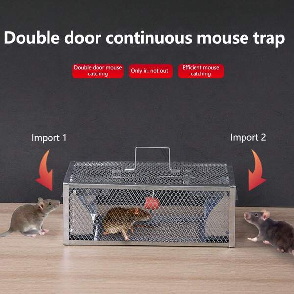 1 Stück Mehrkammer Nagetier Mäusefalle, Rattenfalle, Käfig zur Schädlingsbekämpfung, für alle Mäuse und Ratten geeignet, Nager Fänger, Rattenfalle Käfig