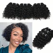 Brazilian Water Wave Human Hair Bundles Wet And Wavy 1 Set 3 Pieces100% Unprocessed Remy Human Hair Long Wavy Double Weft Anti-Shedding Bundles Halloween Costumes - SNatural - View 6
