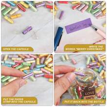 55Pcs Capsule Pills Love Message Note In A Glass Bottle,Cute Love Pills Smiling Face Love Friendship Letter With Wishing Bottle,Valentine's Day Love Capsule Letters Romantic Paper Love Message For Boyfriend Girlfriend Anniversary Birthday Mother's Day Gift