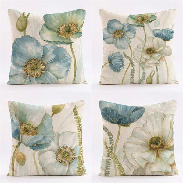 Juego de 4 fundas de cojín de 45 x 45 cm, funda de cojín decorativa para sofá, dormitorio, sofá, sillón, cama, jardín (terciopelo playa)