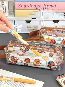 High-Quality Cartoon Style Large Capacity Card Holder Pen Bag, Cute Transparent Pencil Case For Students - Multicolor - View 10