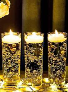 5pcs Floating Candle Vase Filler 1.4m Pearl Garland Wedding Table Decorations, Faux Pearl Beaded Plastic Chain Party Decorations, Home Decor Props Gift Birthday Graduation