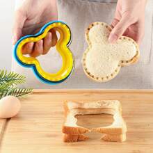 6 Stücke Edelstahl Sandwich Maker Förmchen Set, DIY Taschensandwich, süße Cartoon Dinosaurier, Herz, Stern, rechteckig, rund, Teddy Bär förmige Ausstechformen