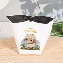 10pcs Stylish And Chic Mini Eid Al-Adha Candy Box, Snack Empty Packing Box, Eid Mubarak Decoration, White Candy Box With Ribbon For Muslim Festive Party - Packet - View 12