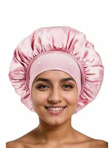 Individuelle Seiden-Schlafmütze, kann mit Name oder Logo bedruckt werden, mit locker sitzendem Gummibund, Nachthaube für Frauen, geeignet für alle Haartypen