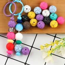 10 pezzi/20 pezzi, assortimento di perline, perline in silicone da 15 mm, perline in silicone stampate, perline decorative, adatte per braccialetti fai-da-te, penne con perline, ciondoli per portachiavi, ecc.