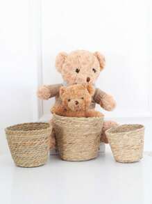 1 pièce Panier en paille pour plantes, Pot en rotin tissé d'intérieur, Panier de plante décoratif pour la maison, Doublure en plastique étanche pour la décoration de jardin intérieur et extérieur