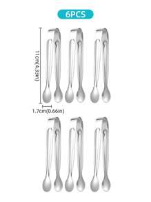 1/4/6/12 Pieces Stainless Steel Tongs Small Serving Tongs For Sugar Cubes, Ice Cubes, Mini Fruits, Candies, Suitable For Kitchen, Restaurant, Cafe, Afternoon Tea, Dessert, Party, Birthday Decoration, For Outdoor, Camping