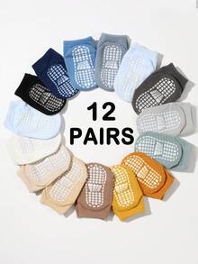 20 Pairs Anti-Slip Baby Socks, Suitable For Boys And Girls, Spring/Summer Random Color