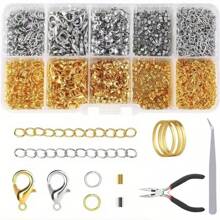 480 pièces Kit de pinces à homard, pinces à becs, anneaux de homard, anneaux de saut et fermoirs - perles de positionnement de chaîne à queue. Kit de bijoux pour la fabrication de bijoux faits main, colliers, bracelets, boucles d'oreilles, réparation de colliers