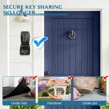 Key Wall Mounted Police Approved - Key Lock Box Outdoor With Illuminated Button Stickers - Large Key Box With 12-Digit Code - Key Storage Box With Weatherproof Cover For Home Garage Office School - Black - View 6